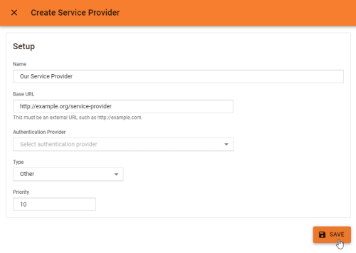 Create Service Provider